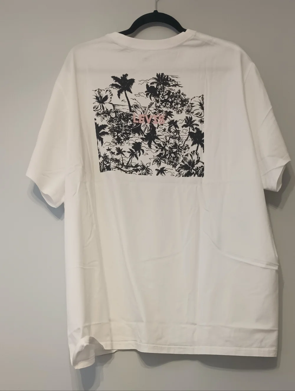 Men's Levi's White Crewneck T-Shirt with‎ Graphics On The Back 3XL